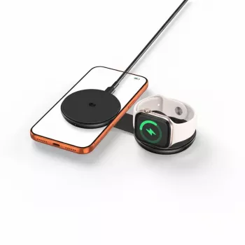 TECH-PROTECT A55 2-in-1 magnetická MagSafe bezdrátová nabíječka 25W Qi2.2 černá