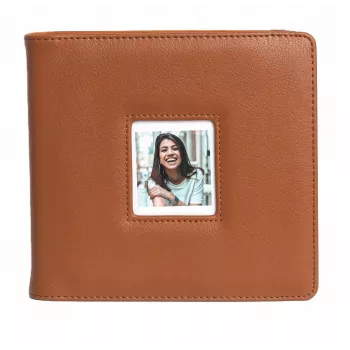 LOVEINSTANT fotoalbum pro Polaroid Go, 36 listů, 288 fotografií, hnědá PU kůže