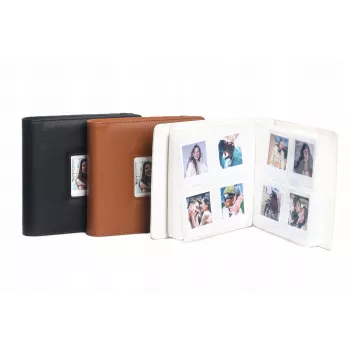 LOVEINSTANT fotoalbum pro Polaroid Go, 36 listů, 288 fotografií, hnědá PU kůže
