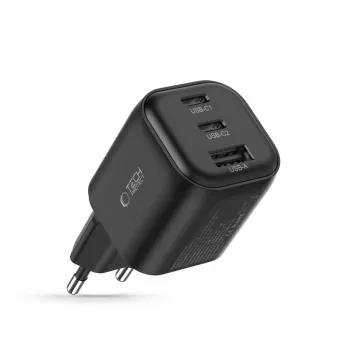 TECH-PROTECT NCA100W-GaN 3-Port GaN nástěnná nabíječka 100W PD 3.2 / QC3.0 černá