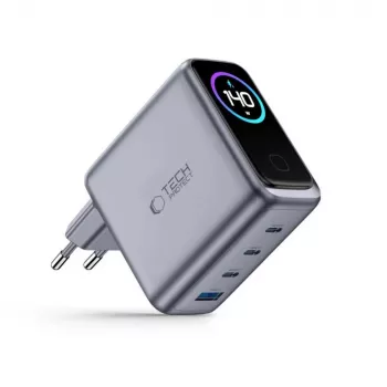 TECH-PROTECT POWERVISION NC140W-GaN 4-Port síťová nabíječka PD 140W / QC3.0 tmavě šedá