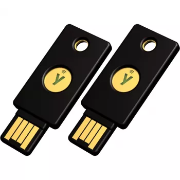 YubiKey 5 NFC Security Key 2-Pack (Black/Gold, USB-A & NFC)