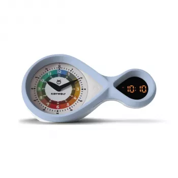 Kidywolf Analog & Digital Alarm Clock with Night Light and Sleep Trainer, Light Blue