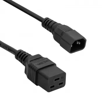 Akyga AK-UP-02 serverový prodlužovací kabel IEC C14 na IEC C19, 3 x 1 mm², 1,8 m, černý