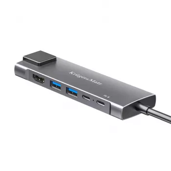 USB-C multiport hub 6v1 s HDMI 4K, 2x USB 3.0, USB-C data, 100W PD, Gigabit Ethernet, Space Grey