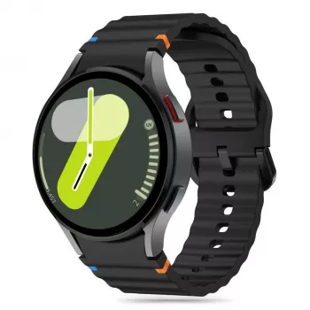 Tech-Protect Silicone Sport watch strap for Samsung Galaxy Watch4/5/5 Pro/6/7/FE, black