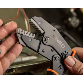 NEO TOOLS Ferrule Crimping Pliers 0.5-16 mm² (22-6 AWG) | Square Crimp Ratchet Tool
