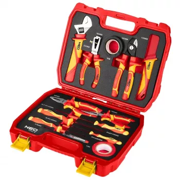 NEO TOOLS 13dílná sada nářadí pro elektrikáře v kufru, VDE 1000V izolovaná, CrV ocel