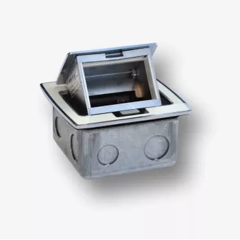 Stolní box BACHMANN Mini Countertop Box 3M na montáž standardních zásuvek 22,5x45 mm (45x45 mm), sklopný, bílý