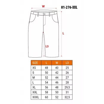 Pánské šortky NEO TOOLS PREMIUM XXL – bavlněná směs s elastanem, černá