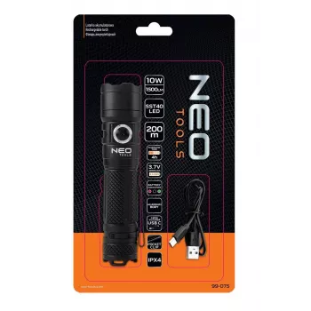 Nabíjecí LED svítilna NEO TOOLS USB C 1500 lm SST40
