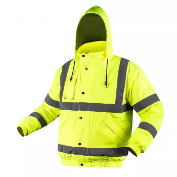 Lehce izolovaná výstražná bomberová pracovní bunda NEO TOOLS, fluorescenční žlutá, velikost XXL