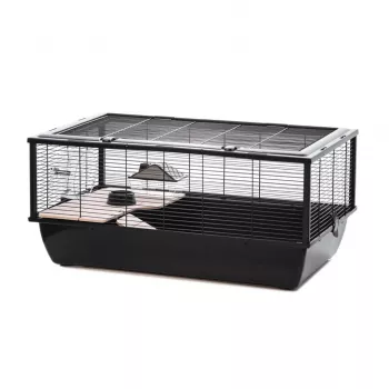 Klece pro drobná zvířata INZ INTER-ZOO Bob + Wood černá 780x480x360 mm
