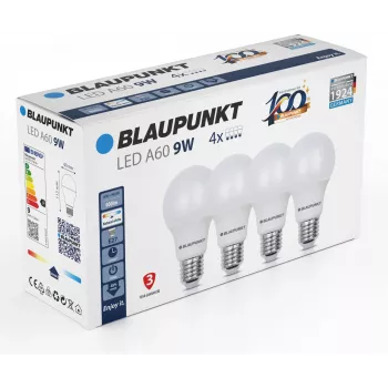 LED žárovka Blaupunkt E27 A60 900 lm 9W 4000K, 4 ks (BLAUPUNKT-E27-9W-NW-4)