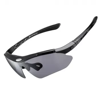 Cyklistické brýle Rockbros 10003 polarizované s 5 vyměnitelnými skly, UV400, rám TR90, černé