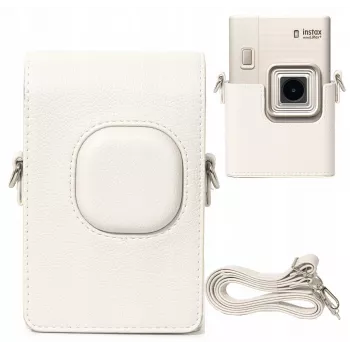 LOVEINSTANT Šedé ochranné pouzdro z PU kůže pro Fujifilm Instax Mini LiPlay+ hybridní instantní fotoaparát s ramenním popruhem