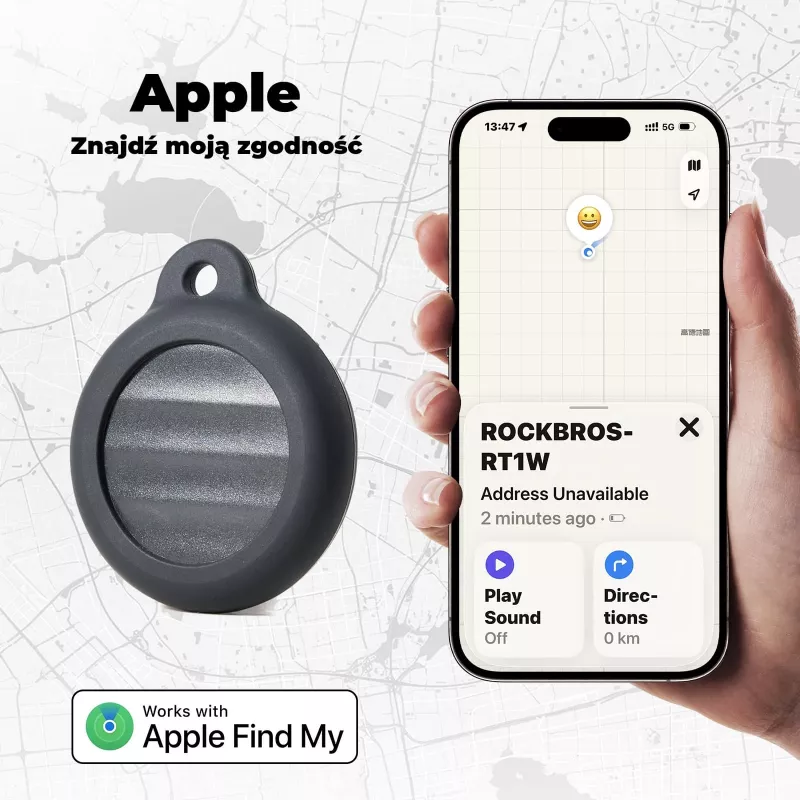 ROCKBROS RT1W Bluetooth tracker pro Apple Find My – černý