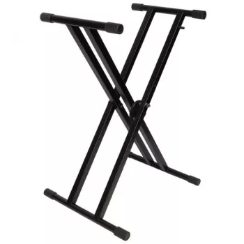 V-TONE DELUXE K1 dvojitě vyztužený X stojan na klávesy, černý, nosnost 45 kg