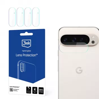 3mk ochrana objektivu pro Google Pixel 9 Pro XL - ochrana kamery z tvrzeného skla, tvrdost 9H, oleofobní vrstva, instalace bez bublin