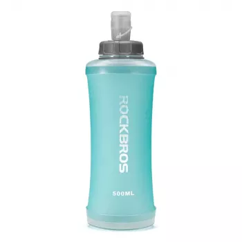 ROCKBROS Soft Flask 500 ml světle modrá - skládací TPU láhev na pití pro běh