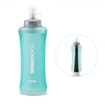 ROCKBROS Soft Flask 500 ml světle modrá - skládací TPU láhev na pití pro běh