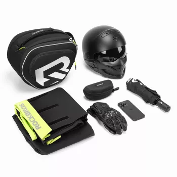 Motocyklová brašna na nádrž ROCKBROS A40-1 12 l s magnetickým a popruhovým uchycením, okénkem pro dotykový telefon, pláštěnkou, černá
