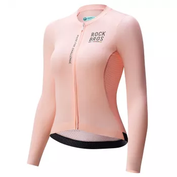 Dámský cyklistický dres s dlouhým rukávem ROCKBROS ROAD TO SKY, růžový, velikost M