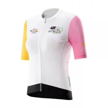 Dámský cyklistický dres s potiskem ROCKBROS, krátký rukáv, bílý, velikost S