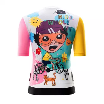 Dámský cyklistický dres s potiskem ROCKBROS, krátký rukáv, bílý, velikost S