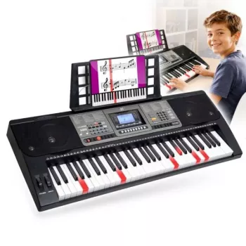 Elektronické MIDI výukové keyboard 61 kláves MK 816 se 128 zvuky, 128 rytmy, nahráváním, LED displejem, USB MIDI, výstupem na sluchátka, vstupem pro mikrofon, včetně napájecího adaptéru