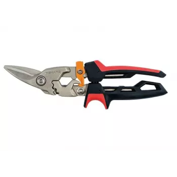Levostranné nůžky na plech Fiskars PowerGear X, řezná kapacita 20 mm, čepele s PTFE povrchem, rukojeti FiberComp