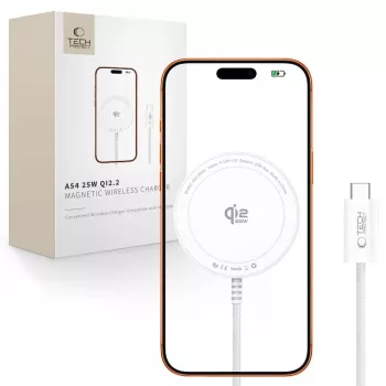 TECH-PROTECT A54 Magnetická MagSafe bezdrátová nabíječka 25W Qi2.2 bílá