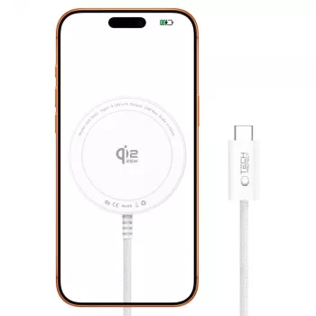 TECH-PROTECT A54 Magnetická MagSafe bezdrátová nabíječka 25W Qi2.2 bílá