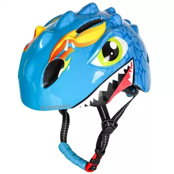Dětská cyklistická helma Wozinsky, motiv draka, lehká, 50-54 cm, modrá