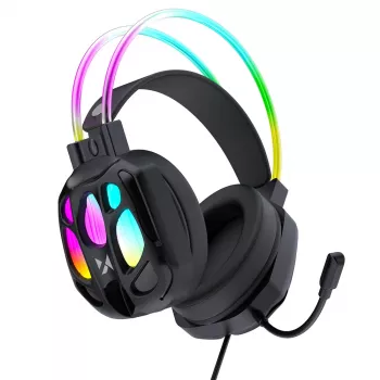 Wozinsky WSG-1118 Wired Gaming Headset with RGB Backlight and Microphone - Black