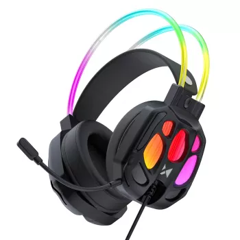 Wozinsky WSG-1118 Wired Gaming Headset with RGB Backlight and Microphone - Black
