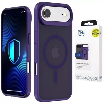 3MK Smoke MagCase fialové pro Apple iPhone 15 Pro Max – průsvitný MagSafe kryt zad