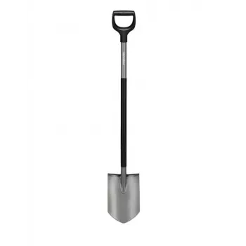Ergonomická zahradní lopata Fiskars špičatá s D rukojetí, borová ocel, 1200mm