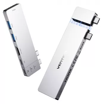 VENTION 6-in-2 Thunderbolt 5 dokovací stanice 8K@240Hz 80Gbps 140W PD DisplayPort 2.1 USB-C