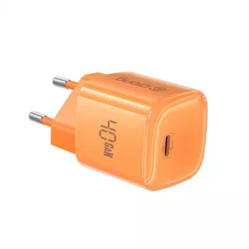 Nabíječka Crong NEO GaN 40W USB-C PD 3.2 s AVS (oranžová)