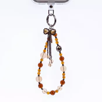 Přívěsek na telefon Crong Phone Charm Lanyard - zlatá mašle