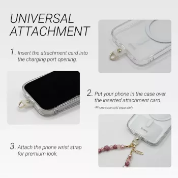 Přívěsek na telefon Crong Phone Charm Lanyard - zlatá mašle