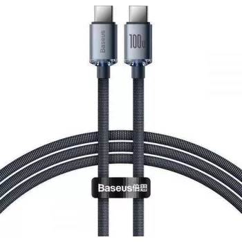 Baseus Crystal Shine USB-C na USB-C kabel 100W PD 1,2 m černý