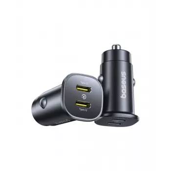 Autonabíječka Baseus GoTrip 2x USB-C 30W, 12-24 V, černá
