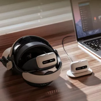 BOBOVR BM60-2 Dual 6500mAh bateriový pack s nabíjecí stanicí pro M3 Pro+ a M3 hlavové popruhy – bílý