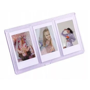 LOVEINSTANT stojící trojitý fotorámeček pro Instax Mini & Zink 2x3 inch tisky – fialový