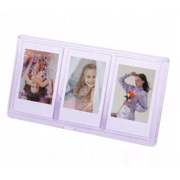LOVEINSTANT stojící trojitý fotorámeček pro Instax Mini & Zink 2x3 inch tisky – fialový