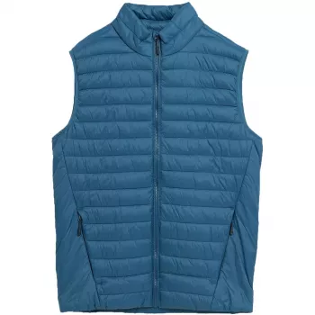 Pánská džínová vesta 4F M062 – na knoflíky, bez rukávů, regular fit, XL
