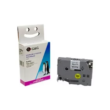 Etiketová páska G&G Ninestar kompatibilní s Brother TZe-S231 12mm černá na bílé