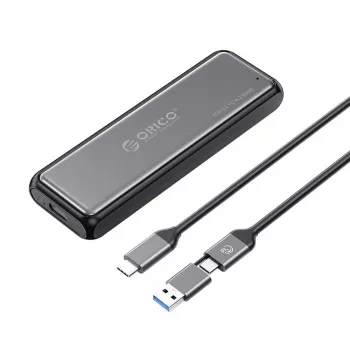 Orico DDM2-C3-G2 M.2 NVMe SSD pouzdro USB-A USB-C 3.2 10Gb/s šedé
